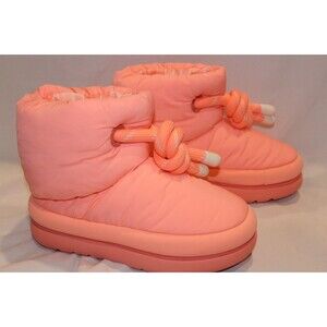 NIB Women's UGG Classic Maxi Puffer Tie Short Boots Coral US 8 EU 39